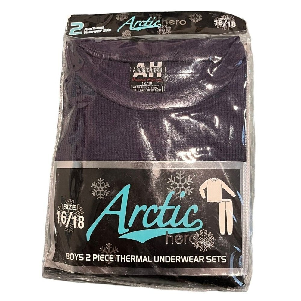Arctic Hero Thermal Underwear  Set Boys Waffle Knit Top and Long John Sets 16/18